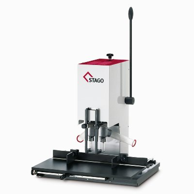 STAGO PB 2015 S2 Zweispindel-Papierbohrmaschine mit Schiebetisch