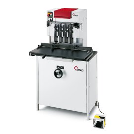 STAGO PB AS Vierspindel-Papierbohrmaschine, Standmodell mit Schiebetisch und automatischen Spindelhub