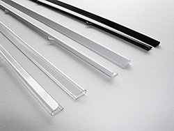 poster hangers 594mm transp. UPPER parts with 2 hooks hard PVC