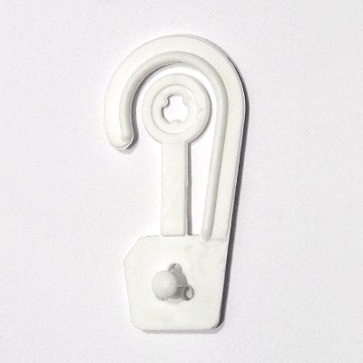 plastic hook, white