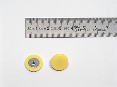 Plakatbutton, Ø 14 mm, Kunststoff, gelb