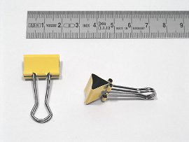 Foldback-Klammer, mm, gelb, Füllung: bis mm
