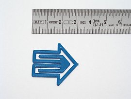 Datumsreiter, Pfeil, blau, Pfeilbreite: mm