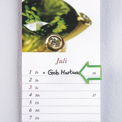 date indicator, arrow, red,