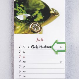 date indicator, arrow, red,