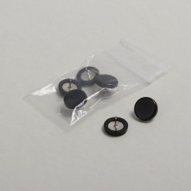 Plakatbutton, Ø mm, Kunststoff, schwarz, konfektioniert im Beutel à Stück