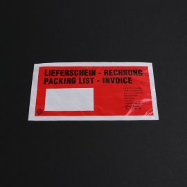 Begleittasche DIN lang Dokufix, mm x mm - Lieferschein-Rechnung, VE = Stück
