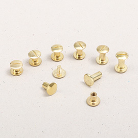 Book binding screws brass-plated, gold color
