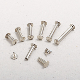 Book binding screws nickel-plated, silver color