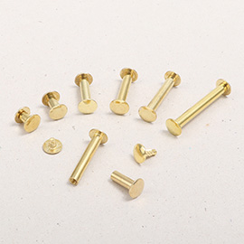 Press in book binding screws brass-plated